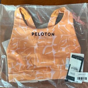 NWT Peloton Vibrant Orange Patterned Bra XS